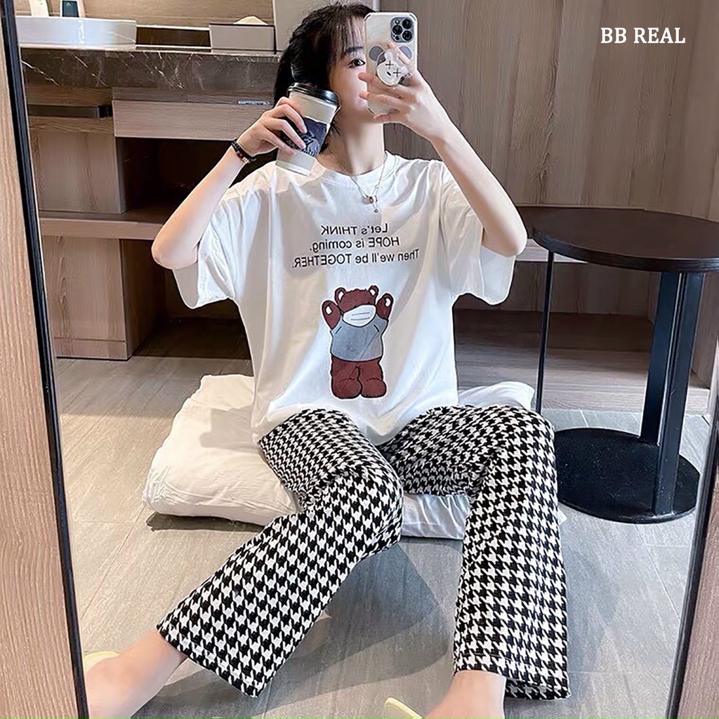 Đồ Bộ Mặc ở Nhà Bộ Đồ Ngủ Nữ Quần Dài Pijama Thun Lạnh Đẹp [CODE 45-48] Freesize Từ 45-55Kg - BB REAL | BigBuy360 - bigbuy360.vn