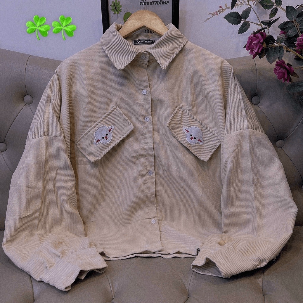 Áo Khoác Sơ Mi Nhiều Màu Thêu Cừu Chất Nhung Kiểu ulzzang Hotttrend TP117 [NewUnisex]