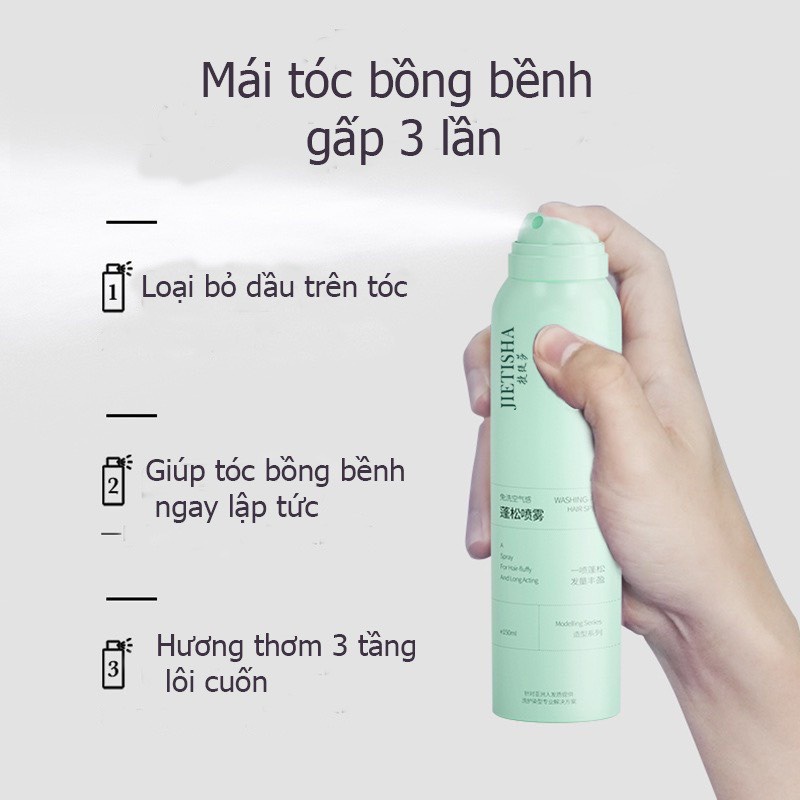 Xịt dầu gội đầu khô Spes giúp tóc bồng bềnh suốt 8 tiếng, không bết dính - Hot Tiktok Douyin