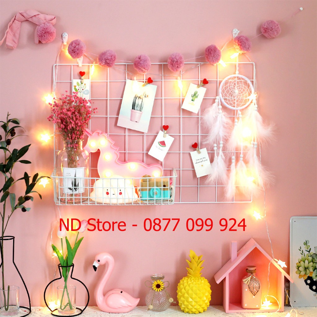 Khung lưới trang trí chất liệu thép chống gỉ cao cấp làm khung kẹp ảnh decor không gian sống, trang trí nhà cửa