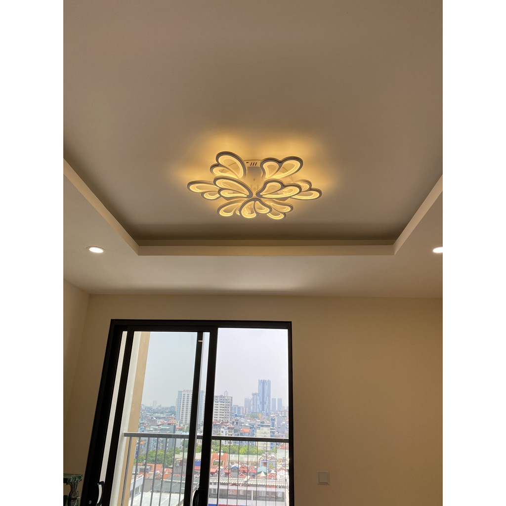 Đèn ốp trần phòng khách phòng ngủ G18 có 3 chế độ sáng kèm điều khiển chỉnh sáng từ xa Bảo hành 1 năm - Mã 2035/9