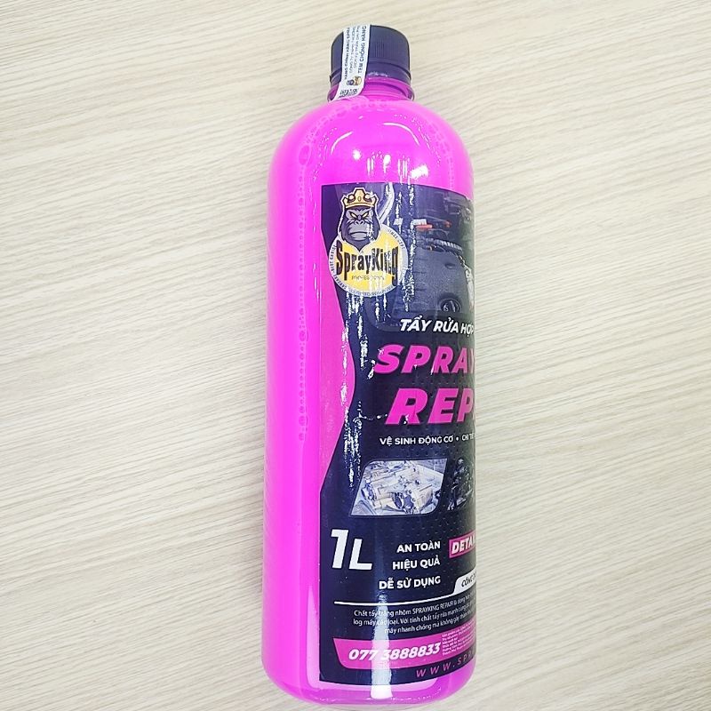 [Mã LIFEAU5SALE giảm 20k đơn 50k] Dung Dịch Sprayking RepairTẩy Rửa Lốc Máy, Hợp Kim Nhôm 1L Tặng Kèm Vòi Xịt