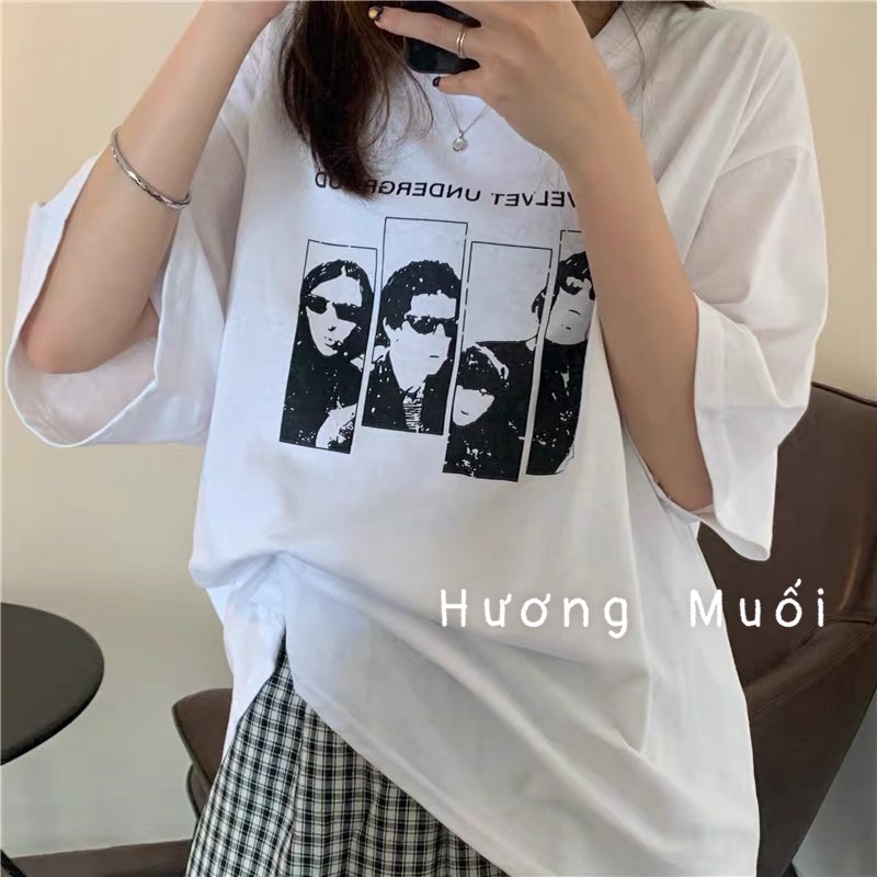 Áo thun tay lỡ hình 3D 4 hình ngươif - phông 3158 dày