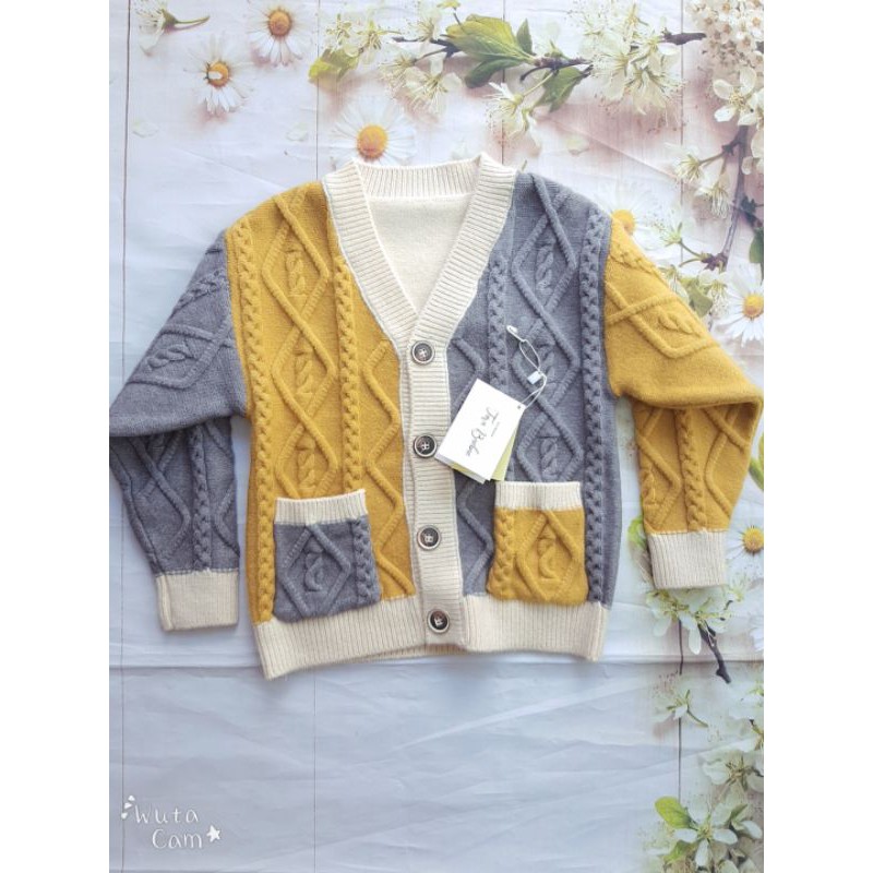 Áo len Cardigan cho bé trai 100-130cm (3-7 tuổi) Quảng Châu chất siêu đẹp