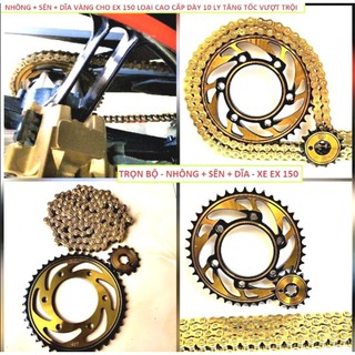 BỘ NHÔNG XÍCH SÊN ĐĨA KIỂU XE MÁY EX150 SIÊU CHẤT