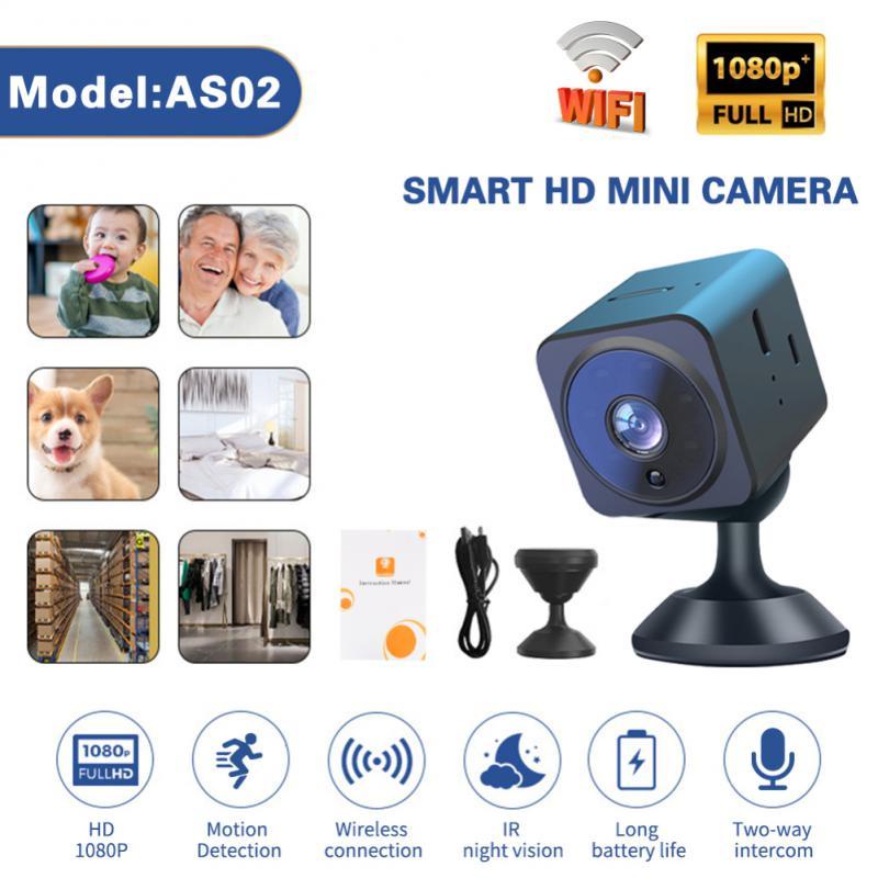 AS02 Camera giám sát Mini IP An ninh Micro Video Webcam Màn hình em bé Ứng dụng 1080P HD Tầm nhìn ba