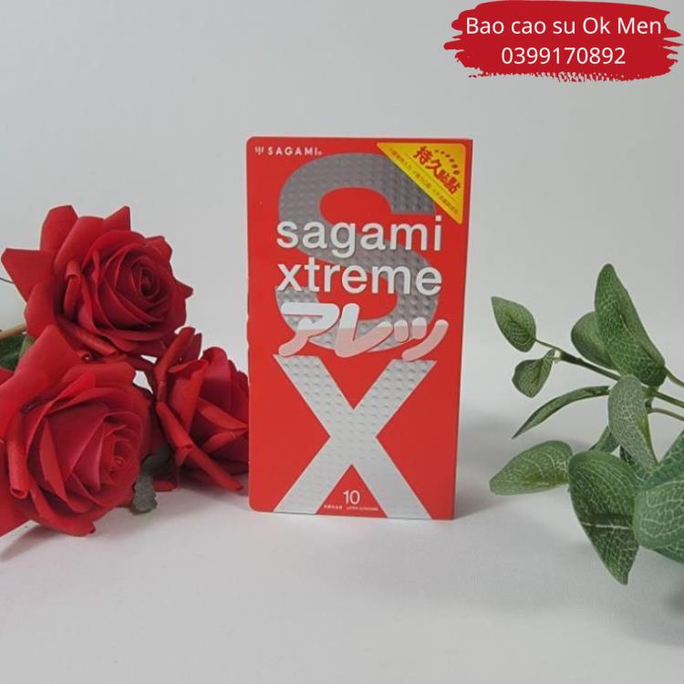 Bao Cao Su Sagami Xtreme Feel Long, BCS gai, kéo dài thời gian Nhật Bản Hộp 10 BCS