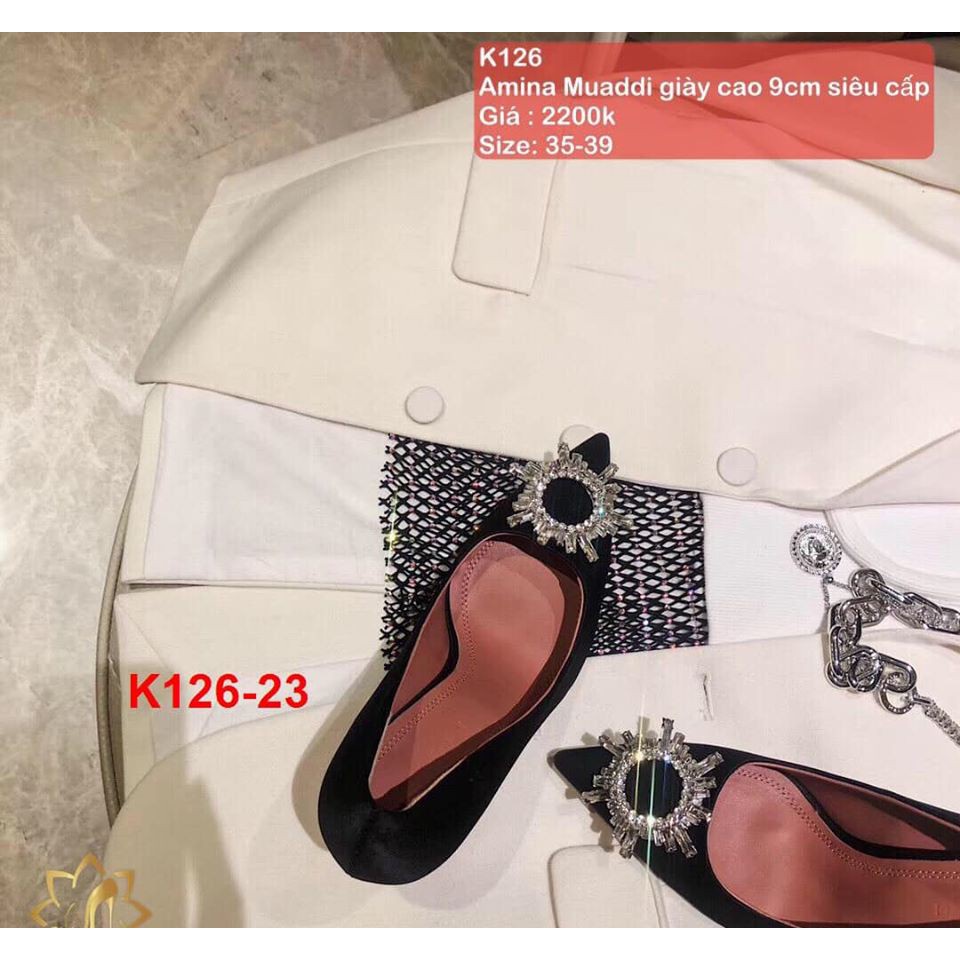 K126-23 Amina Muaddi giày cao 9cm siêu cấp