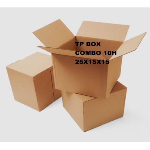 Thùng giấy carton size 25x15x15cm -Bộ 10 hộp đóng hàng