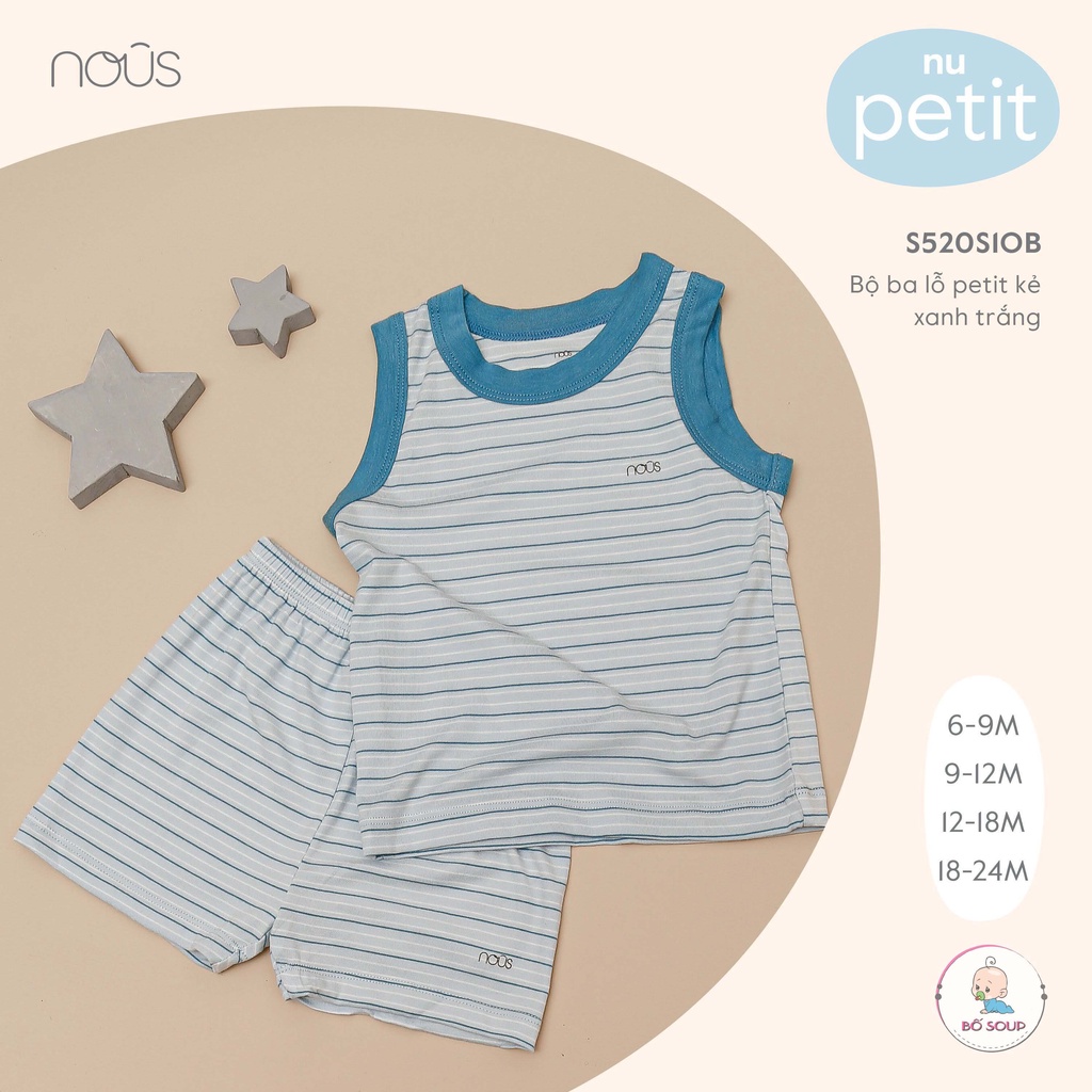 Bộ Quần Áo Ba Lỗ Nous Cho Bé Trai Bé Gái Chất Liệu Petit