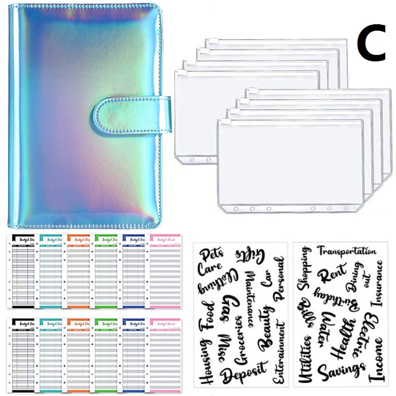 Phong Bì Đựng Tiền Giấy A6 Chất Liệu Da PU Trong Suốt Có Khóa Kéo