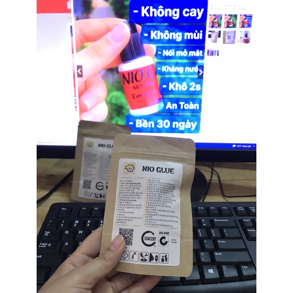 Keo Nối Mi Không Cay 100% Keo Nio Glue Monchery,Khô 2-3s Dành Cho Người Tự Nối,Hoặc Mới học Nối Mi