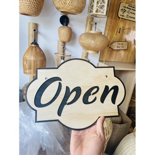 Bảng gỗ trang trí: open/ close