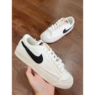 Giày Sneaker Nike Blazer Mid 77 Vintage White Black thấp Cổ Kiểu Dáng Thể Thao Phối Màu  Đen Trắng Cao Cấp Full Bill Box