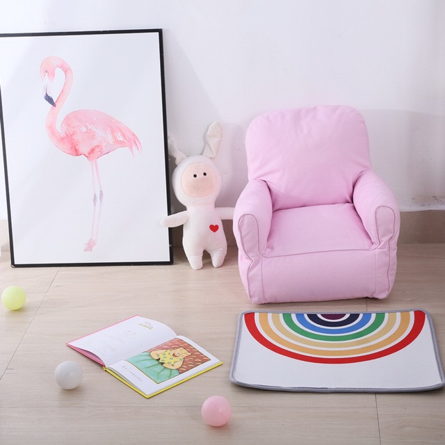 Ghế sofa mini cho bé màu hồng trơn