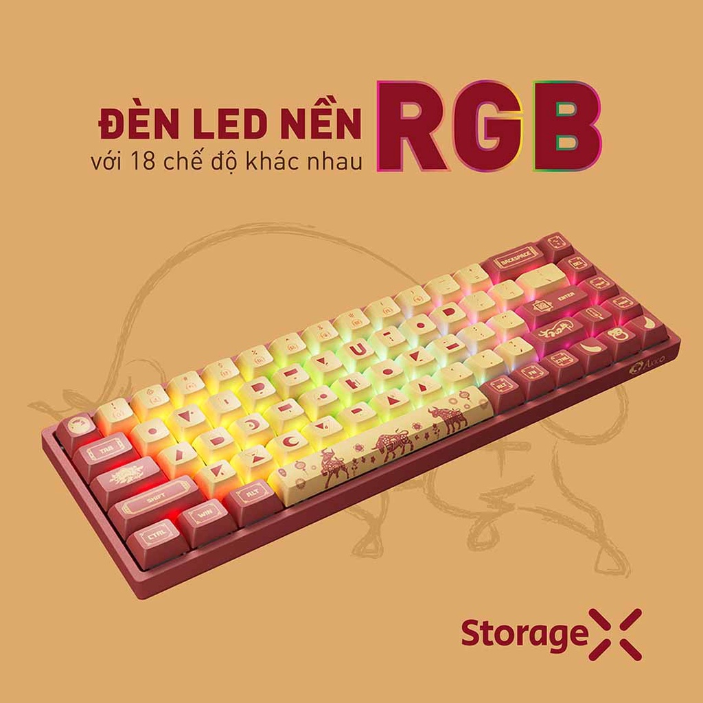 Bàn phím cơ AKKO 3068V2 2021 New Year of the Ox – Bluetooth 5.0- Bảo Hành Chính Hãng 12 Tháng