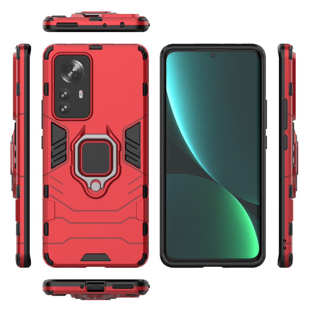 Ốp lưng Xiaomi 12 Pro Iron Man Iring chống sốc giá đỡ mặt lưng kiêm nhẫn hút trên ô