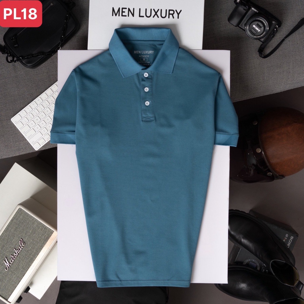 Áo thun Polo nam cổ bẻ MEN LUXURY vải cá sấu Cotton xuất xịn, Áo Polo trơn chuẩn form,sang trọng-lịch lãm | BigBuy360 - bigbuy360.vn