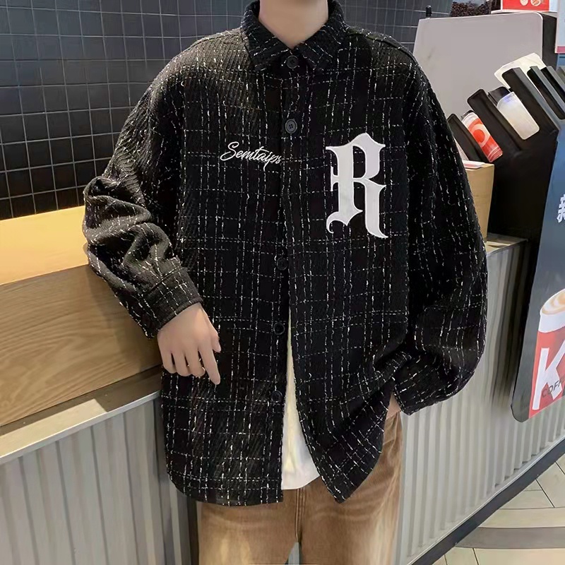 Áo Sơ Mi Caro Tay Dài Thời Trang Phong Cách Hàn Quốc Cho Nam Nữ fashion áo sơ mi unisex Simple áo khoác nam đẹp Sọc Fashion bomber jackets bigsize áo khoác bóng chày from rộng
