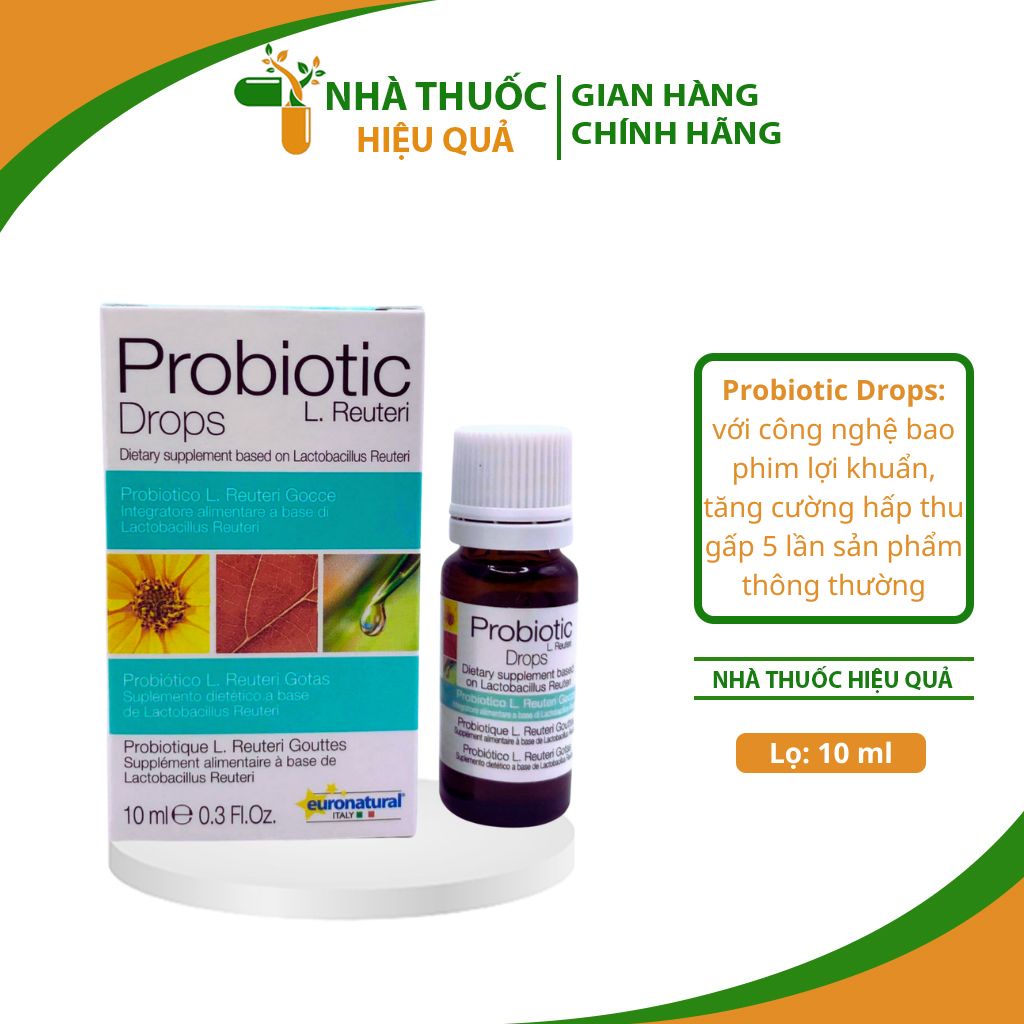 Men vi sinh Probiotic L.Reureti Drops (10ml) - Bổ sung lợi khuẩn, cải thiện hệ vi sinh đường ruột I Nhập Ý.thuochieuqua