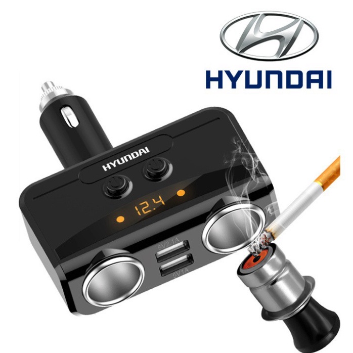 Bộ chia tẩu sạc trên ô tô thương hiệu cao cấp Hyundai HY-32 - Hàng Nhập Khẩu Chính Hãng {CHÍNH HÃNG 100%}