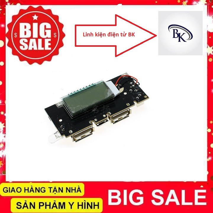 Mạch Sạc Pin Dự Phòng 18650 V4 2 Cổng Ra, Hiển Thị LCD ( Có Bảo Vệ ) - linhkiendientubk