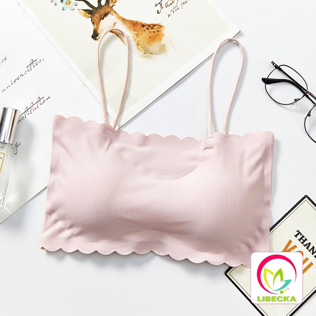 Áo Bra nữ quây hai dây cài sau gân tăm co giãn thông hơi thoáng mát nâng ngực Sexy gợi cảm xuất Hàn Quốc LIBECKA AL59