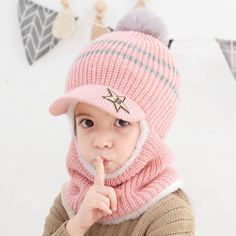 Mũ Beanie Lót Lông Cừu Giữ Ấm Mùa Đông Dành Cho Bé