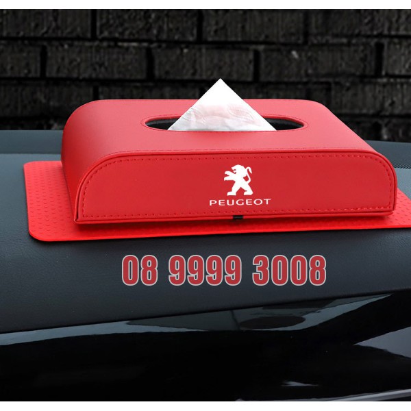 Hộp đựng giấy Peugeot,hộp đựng giấy da cao cấp thương hiệu xe peugeot