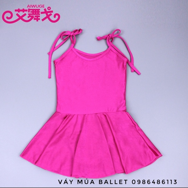 Váy tập múa ballet 2 dây (màu xanh, hồng)