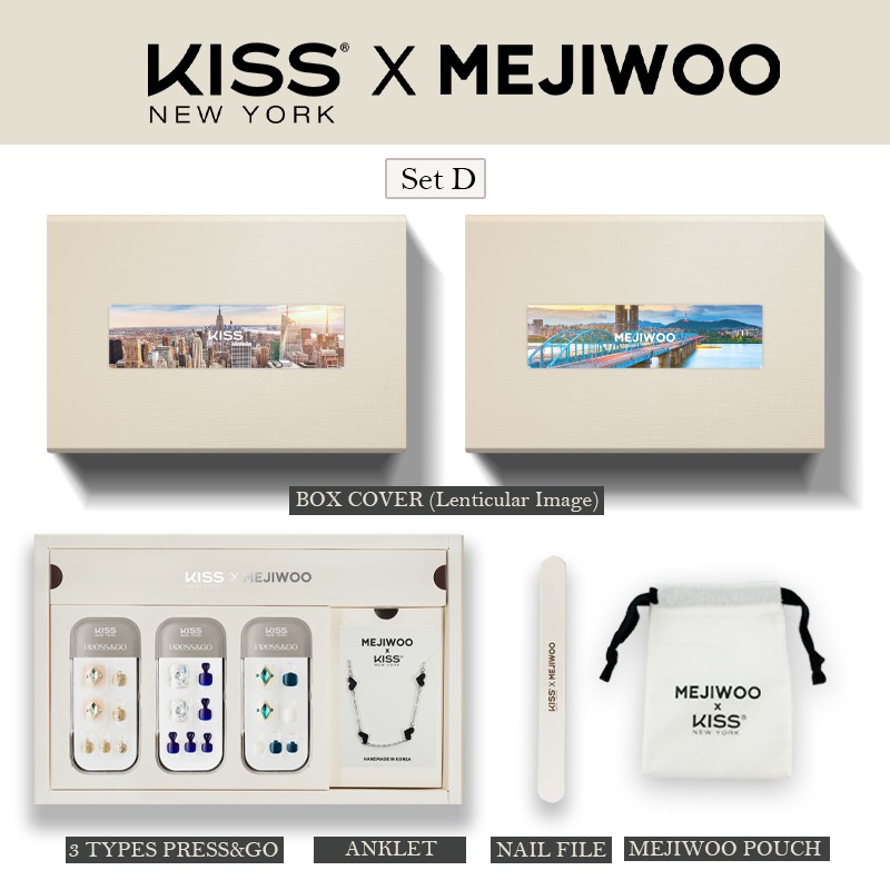 [KISS NEW YORK X MEJIWOO] Collaboration Box Set Bộ Sản Phẩm Móng Tay - 4 Món