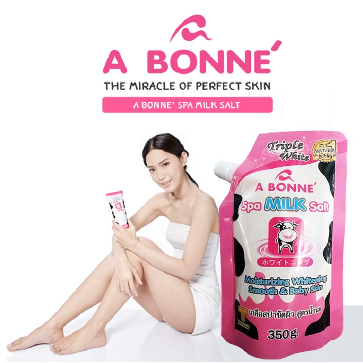 Muối Tắm Sữa Bò Tẩy Tế Bào Chết A Bonne Spa Milk Salt Thái Lan 350gr (gói)