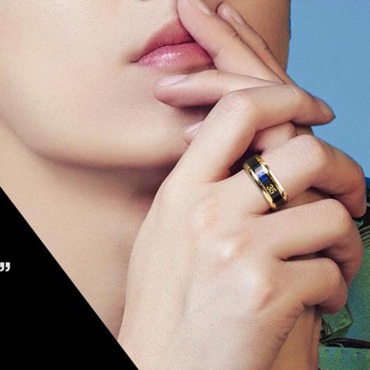 Nhẫn Nam Nhiệt Độ Cảm Biến Nhiệt Tùy Theo Nhiệt Độ Cơ Thể Tinh Tế Giá Cực Hot