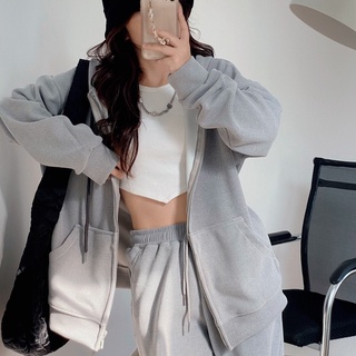 Áo khoác nhung tăm có mũ, áo hoodie zip - titto closet