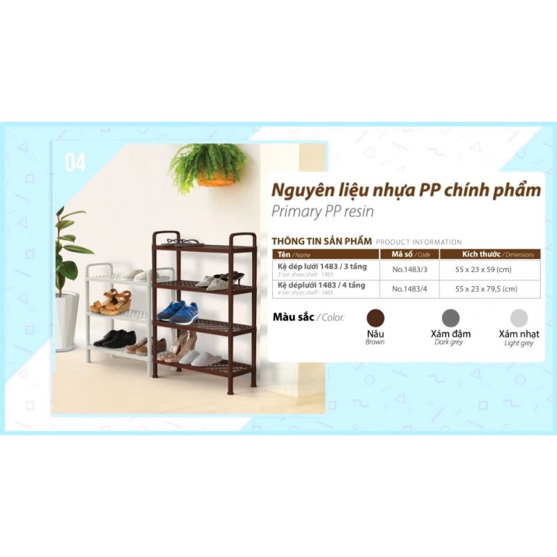 KỆ DÉP LƯỚI DUY TÂN 55CM