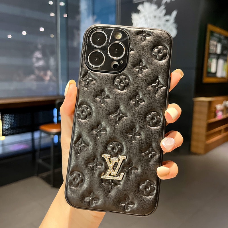 Ốp Điện Thoại Da Màu Tím In Logo Thời Trang Sang Trọng Cho iPhone 14 13 Pro Max 12 Pro 13 Pro 14 Pro Max
