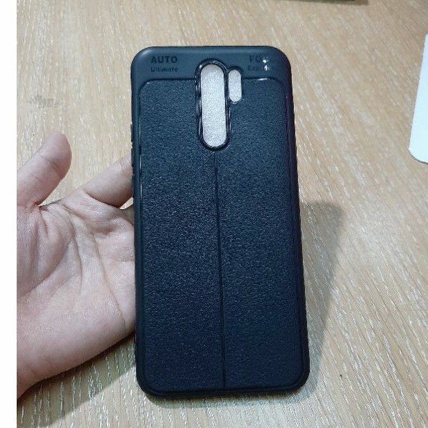 ốp lưng xiaomi redmi 9 vân da auto focus màu đen