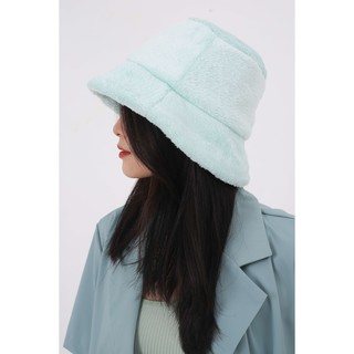 Nón lông mềm xanh mint MINT FUR BUCKET HAT