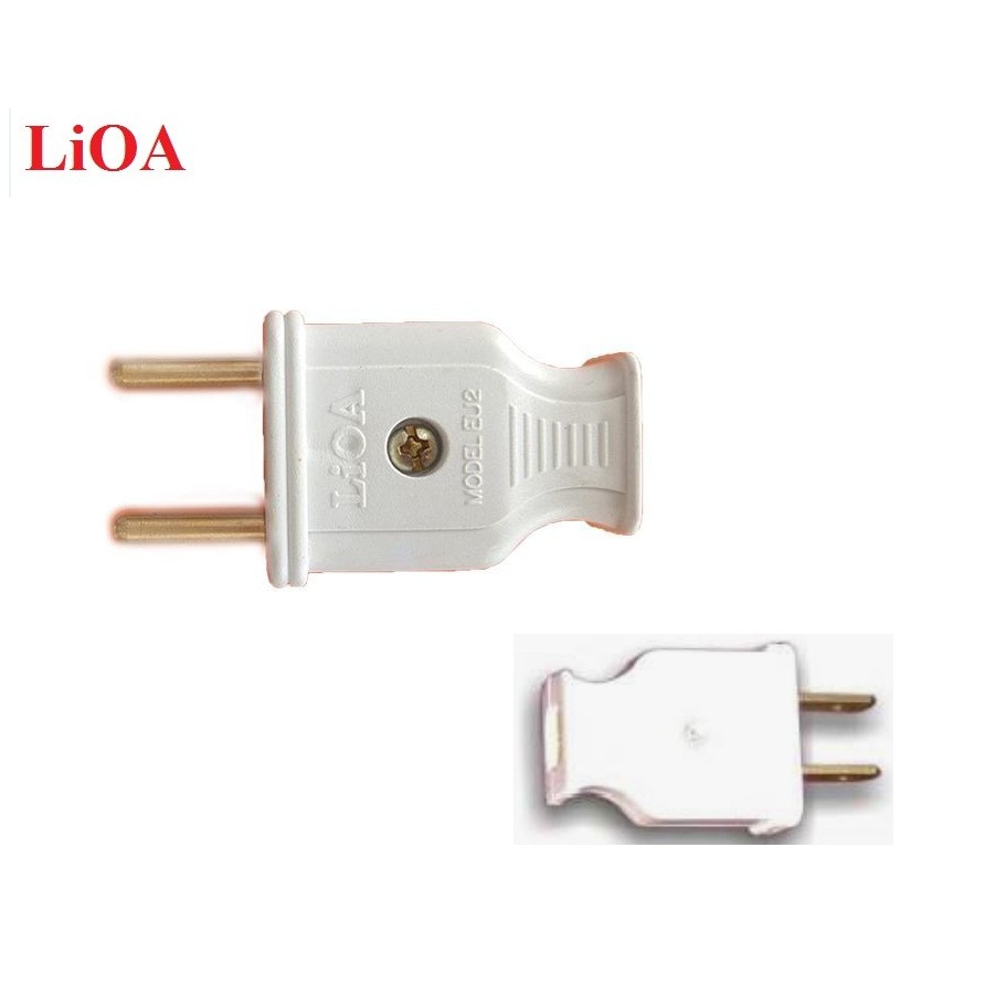 Combo 1 phích cấm điện tròn Lioa Φ4 EU2Φ4 +1 phích cấm điện dẹt Lioa EU 2D