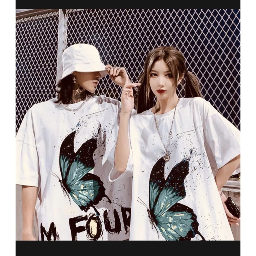 Áo Thun Unisex Nam Nữ Form Rộng Tay Lỡ Thời Trang Hàn Quốc BƯỚM M.FOUR