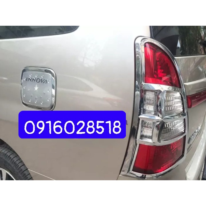 Bộ 2 ốp đèn Hậu xe innova 2012 2013 2014 2015 2016 mạ Crom op den pha hau truoc sau xi ma