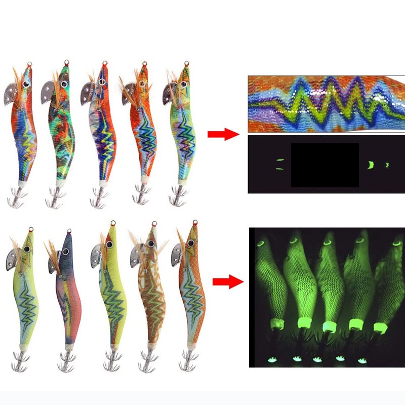 2.0# 2.5# 3.0# 3.5# Mồi Câu Cá Giả Hình Con Tôm Bằng Gỗ Phát Sáng Độc Đáo