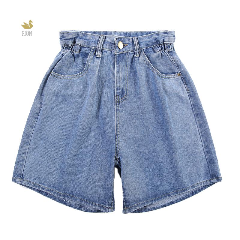 Quần short denim lưng cao phong cách Hàn Quốc