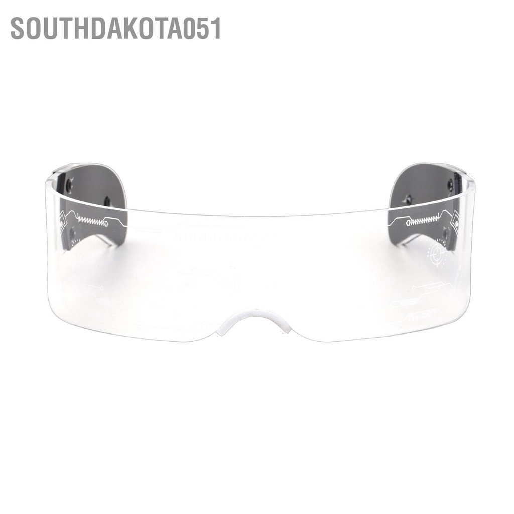 Southdakota051 Kính LED Di động Hài hước Cosplay Halloween Party Bar Phong cách tương lai Thắp sáng dành cho Nam giới Phụ nữ