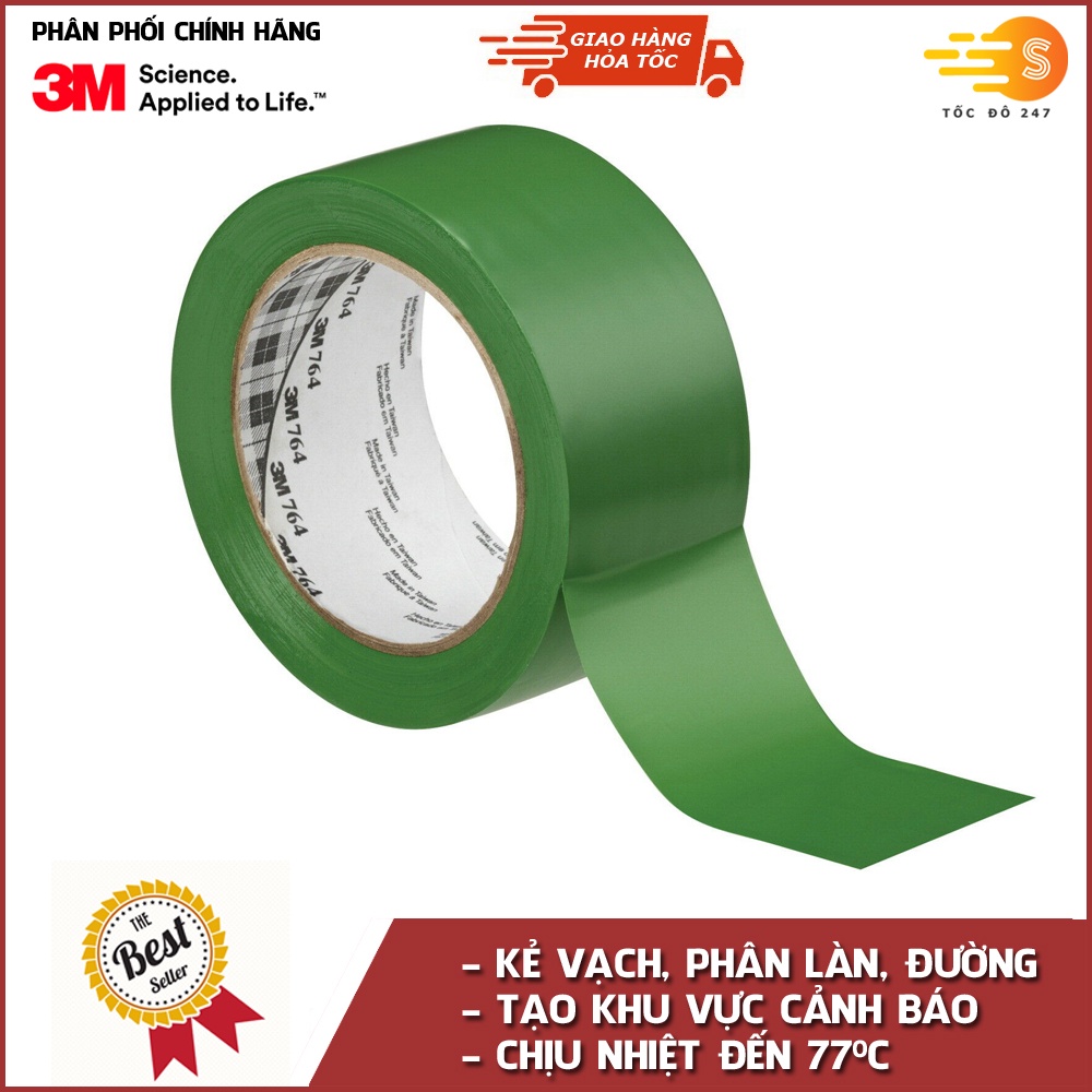 Băng keo dán nền nhiều màu chịu nhiệt 50mm x 33m 3M 764