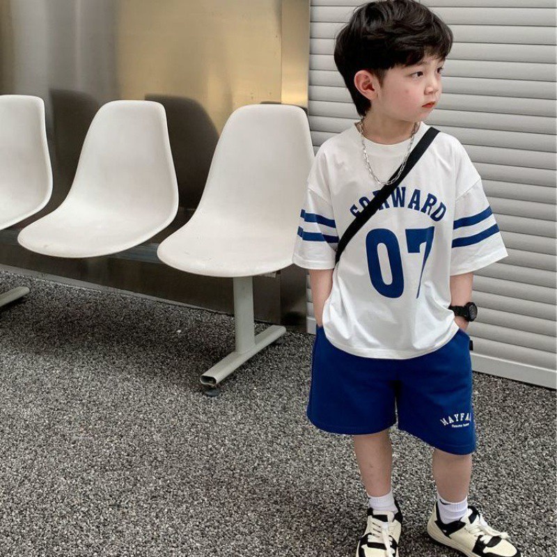 Set bộ cho bé trai 07 kiểu dáng thể thao ngắn tay quần đùi chất cotton co giãn thoáng mát 8 -20kg