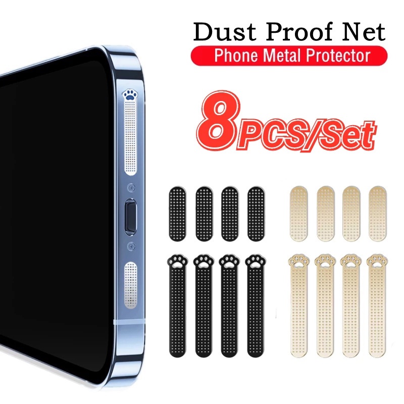 Bộ 8 Miếng Dán Kim Loại Chống Bụi Cho Tai Nghe iPad iPhone 12 13 Series / Air 4 10.9 11 12.9 inch