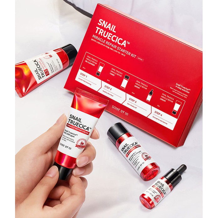 [Set 4 Items]Bộ Kit dưỡng phục hồi da, cải thiện sẹo lõm Some By Mi Snail Truecica Miracle Repair Starter Kit