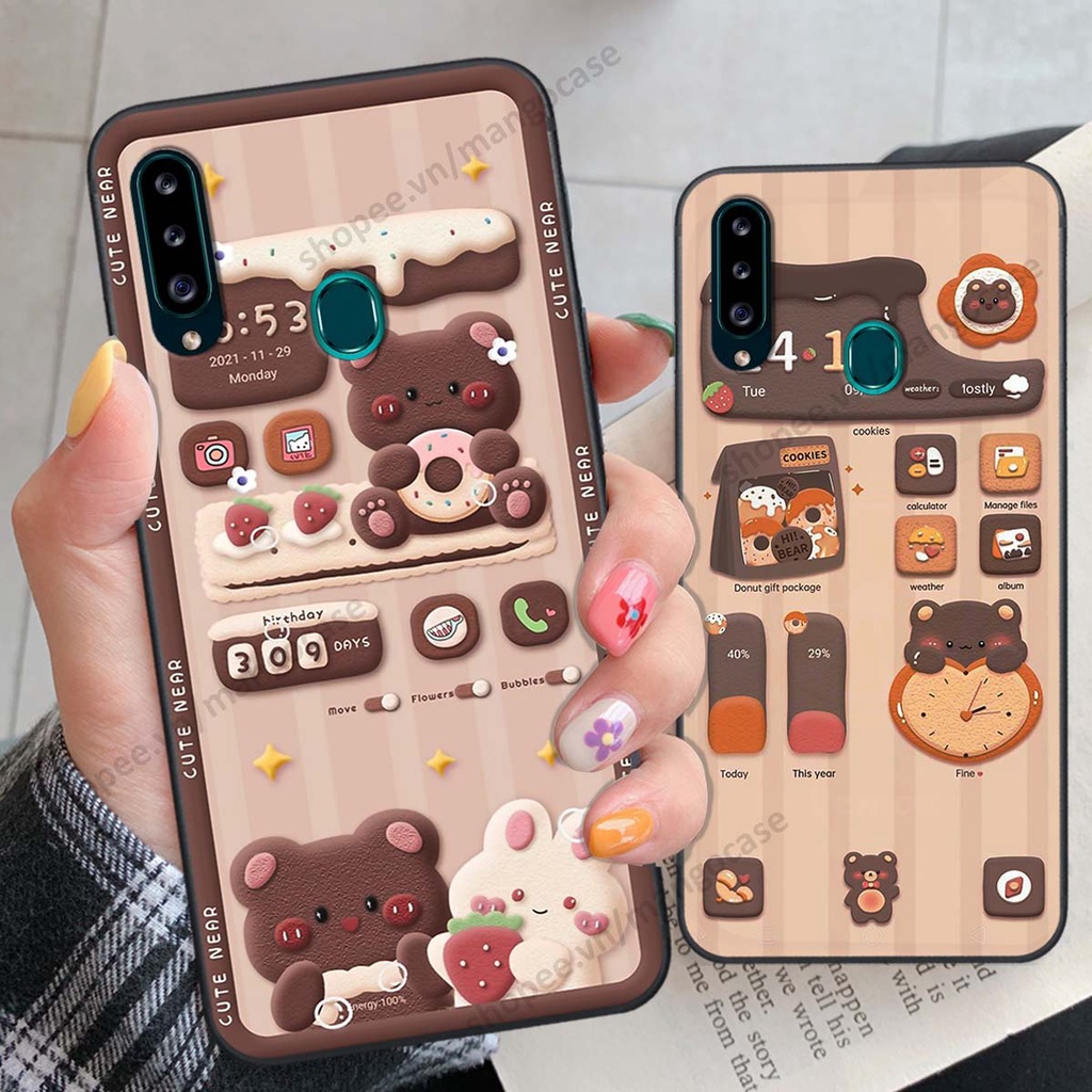 Ốp lưng Samsung A20s hình gấu, thỏ, đồng hồ cute dễ thương