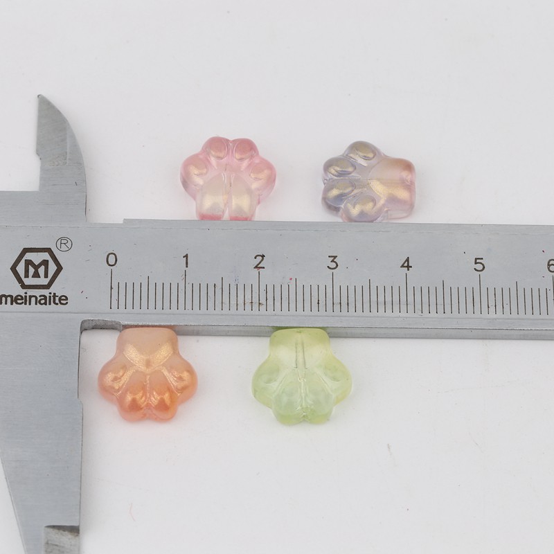 Charm chân mèo Hologram xỏ lỗ hai đầu 13* 14mm